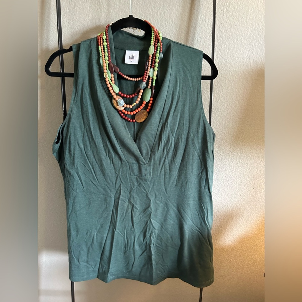 Cani L hunter green top